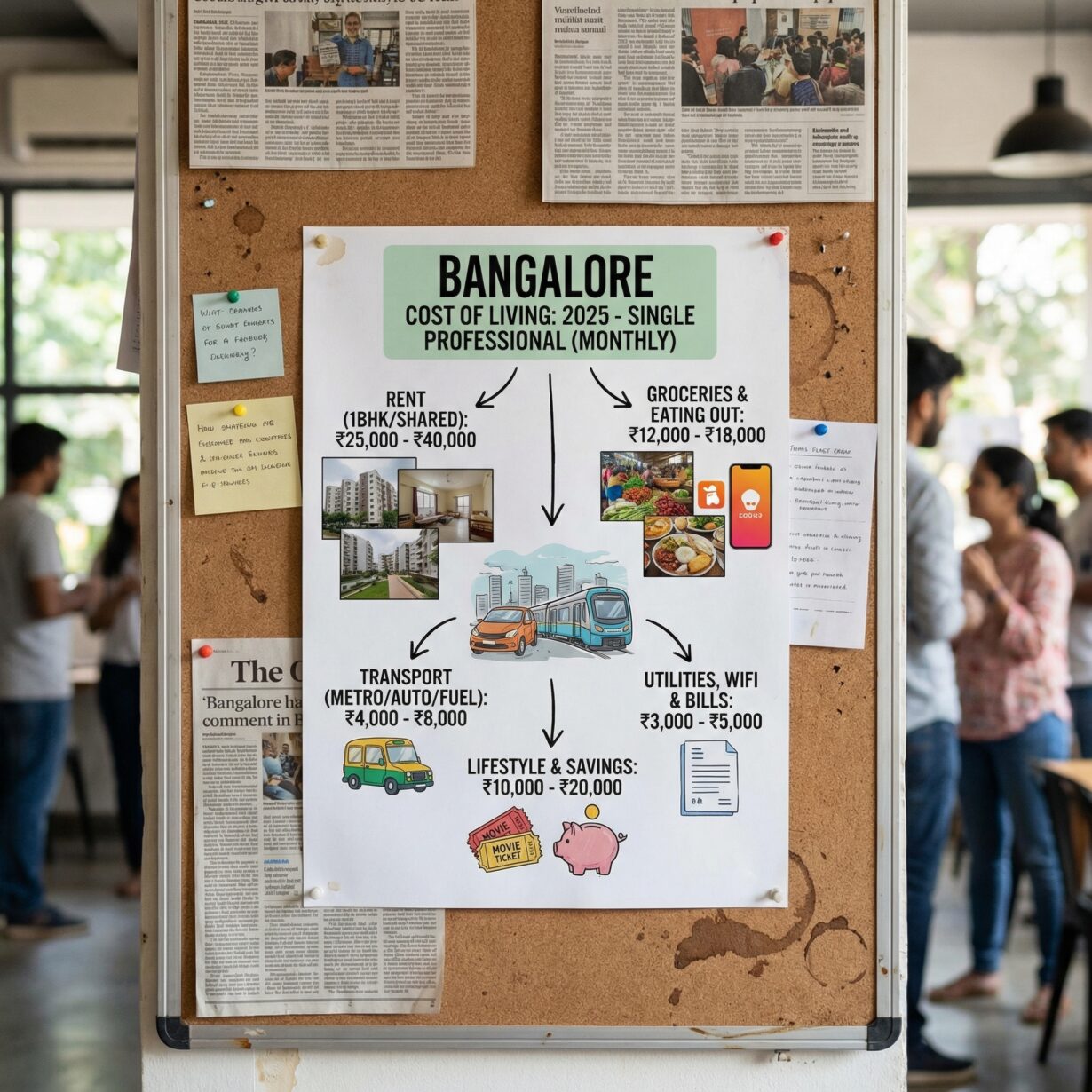 Person planning budget to understand cost of living expenses in a city