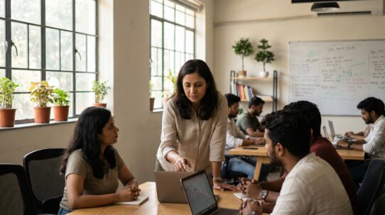 Group of women entrepreneurs discussing business ideas in a meeting