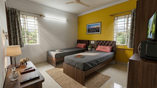 Fully furnished PG accommodation room in Bangalore with modern amenities