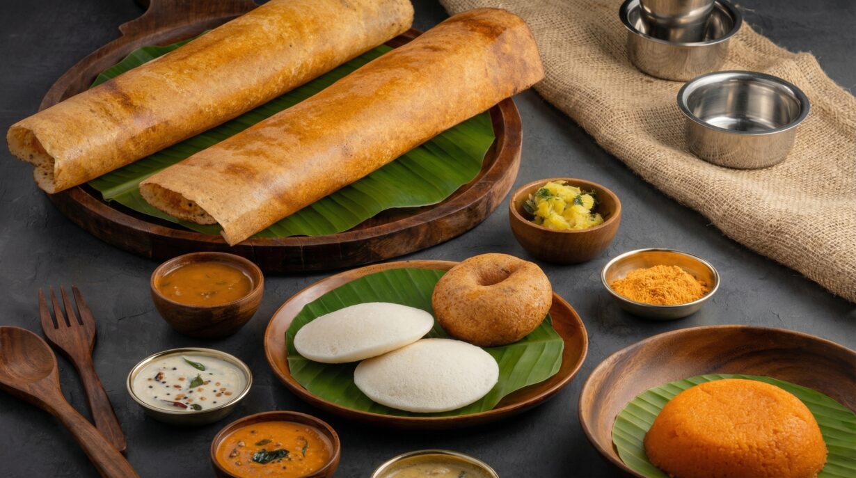 Variety of South Indian and international dishes representing Bengaluru’s diverse food culture
