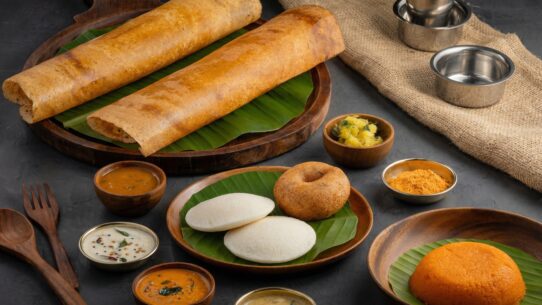 Variety of South Indian and international dishes representing Bengaluru’s diverse food culture